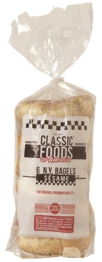 New york bagels sésame surgelés Classic Foods of America : photo du produit rappelé le 21/12/2023