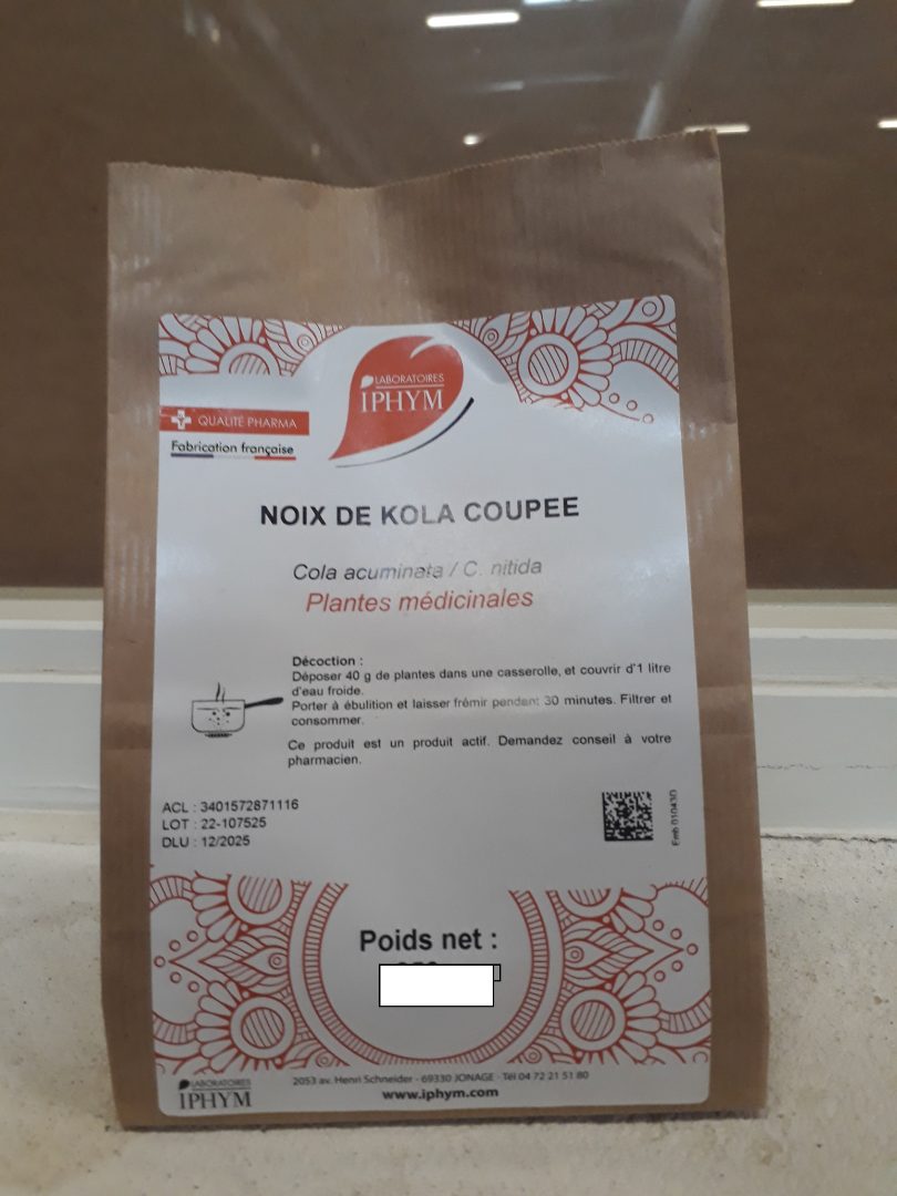 Noix de kola coupee 250g Laboratoires Iphym : photo du produit rappelé le 14/04/2023