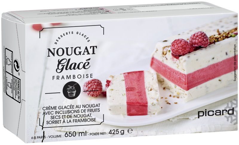 Nougat glace framboise Picard : photo du produit rappelé le 28/07/2021