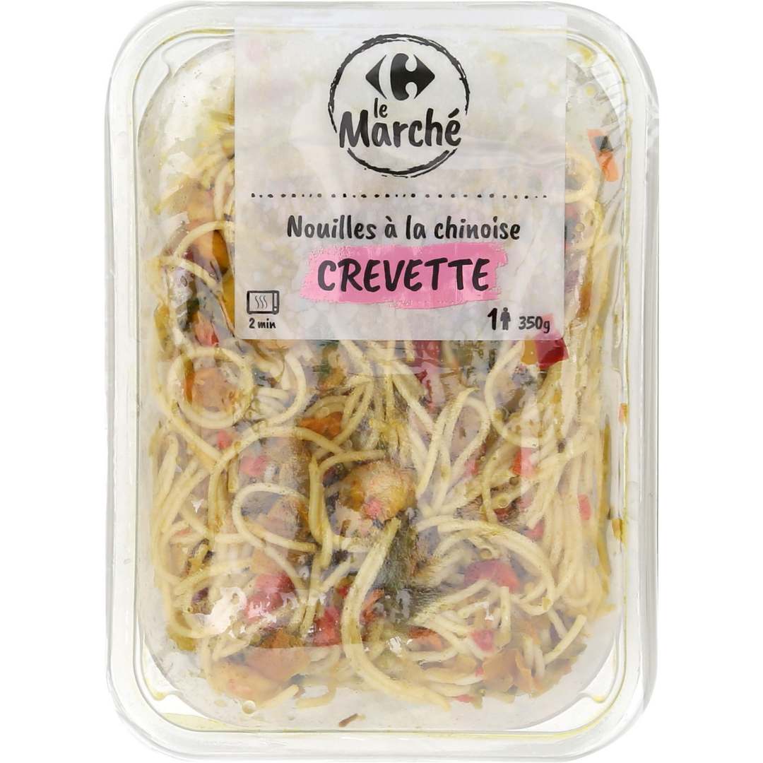 Nouilles a la chinoise aux crevettes Carrefour le Marche : photo du produit rappelé le 31/05/2023