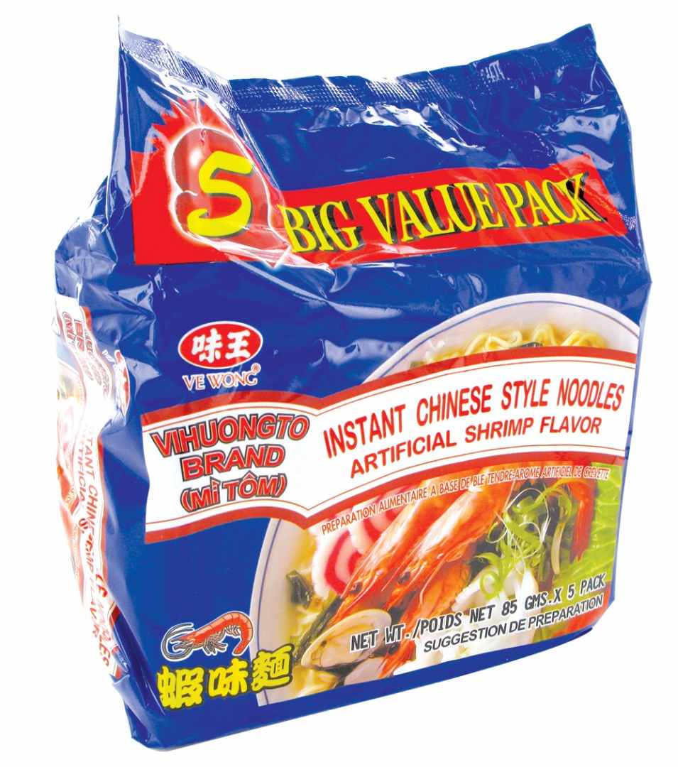 Nouilles instantanées saveur crevette Ve Wong / Vihuongto Brand : photo du produit rappelé le 31/03/2022
