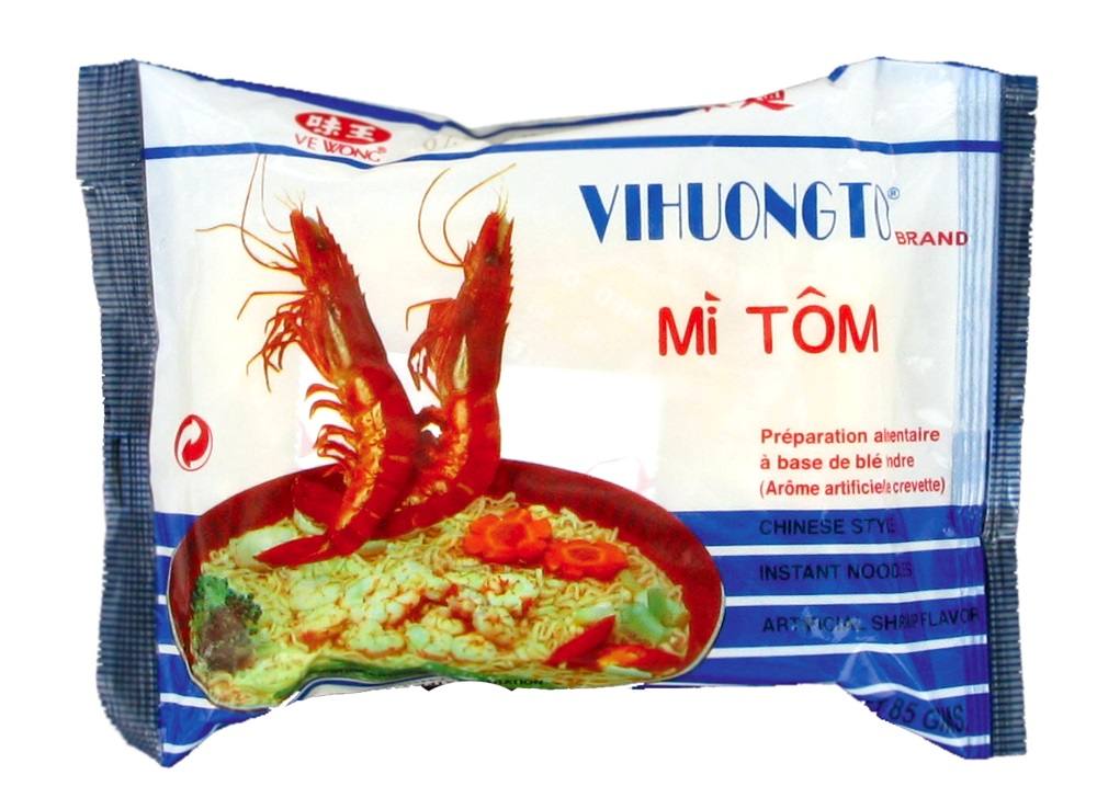 Nouilles instantanées saveur crevette Ve Wong / Vihuongto Brand : photo 2 sur 2 du produit rappelé le 31/03/2022
