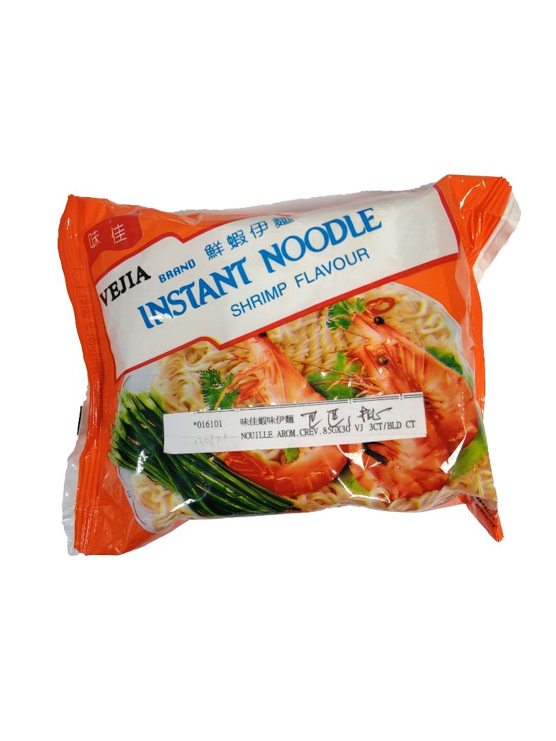 Nouilles instantanées saveur crevettes, 85 gr Vejia : photo du produit rappelé le 01/08/2022