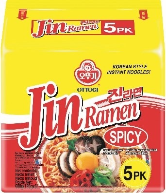 Nouilles instantannees jin ramen piquantes 8*5*120g - ottogi : photo du produit rappelé le 04/01/2022