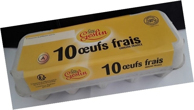Oeufs calibrés – boites de 10 oeufs frais Les Œufs Geslin : photo du produit rappelé le 03/03/2023