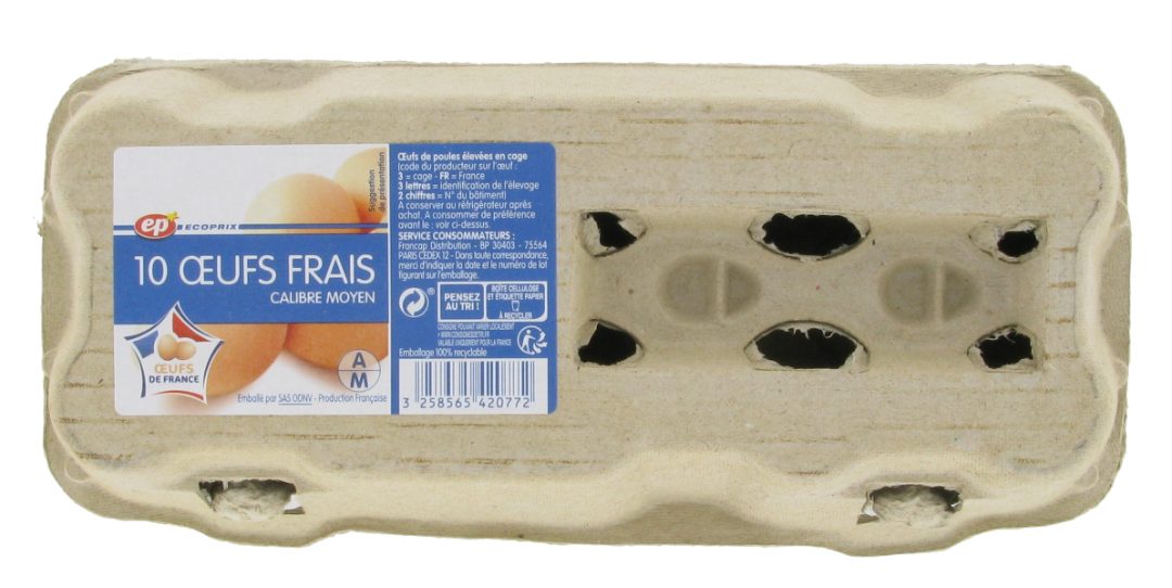 Œufs coquilles ecoprix : photo du produit rappelé le 27/06/2022