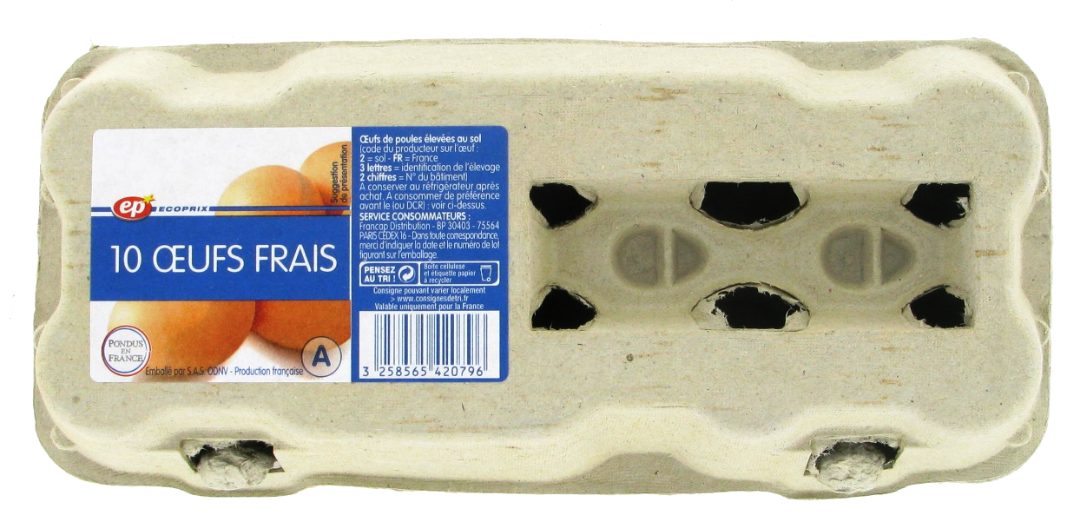 Œufs coquilles ecoprix : photo 2 sur 2 du produit rappelé le 27/06/2022
