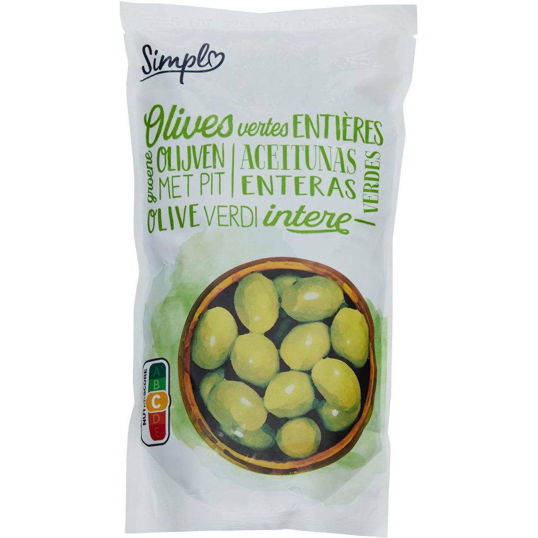 Olives vertes entieres Simpl (carrefour) : photo du produit rappelé le 27/03/2025