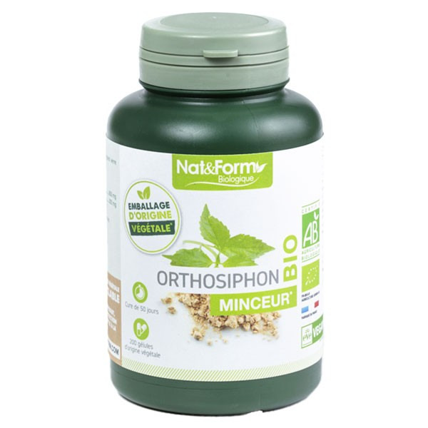 Orthosiphon bio 200 gélules - gamme biologique Nat&Form : photo du produit rappelé le 03/04/2023