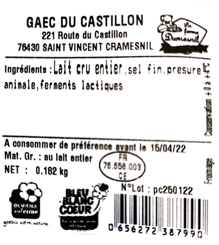 P'tit brie normand La Ferme Dumesnil : photo du produit rappelé le 03/03/2022