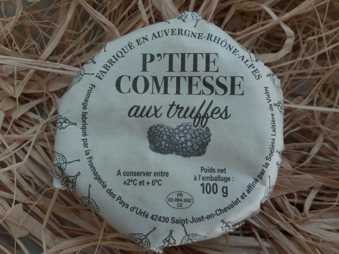 P'tite comtesse aux truffes 100g lait cru Societe Laitiere de Vichy : photo du produit rappelé le 10/02/2023