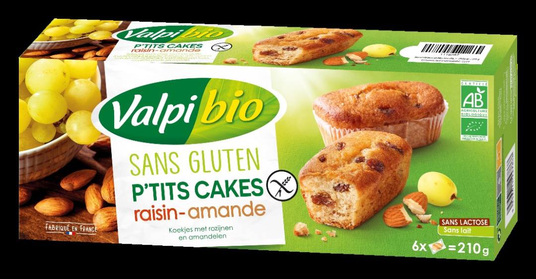 P’tits cakes raisin amande Valpibio : photo du produit rappelé le 22/06/2021