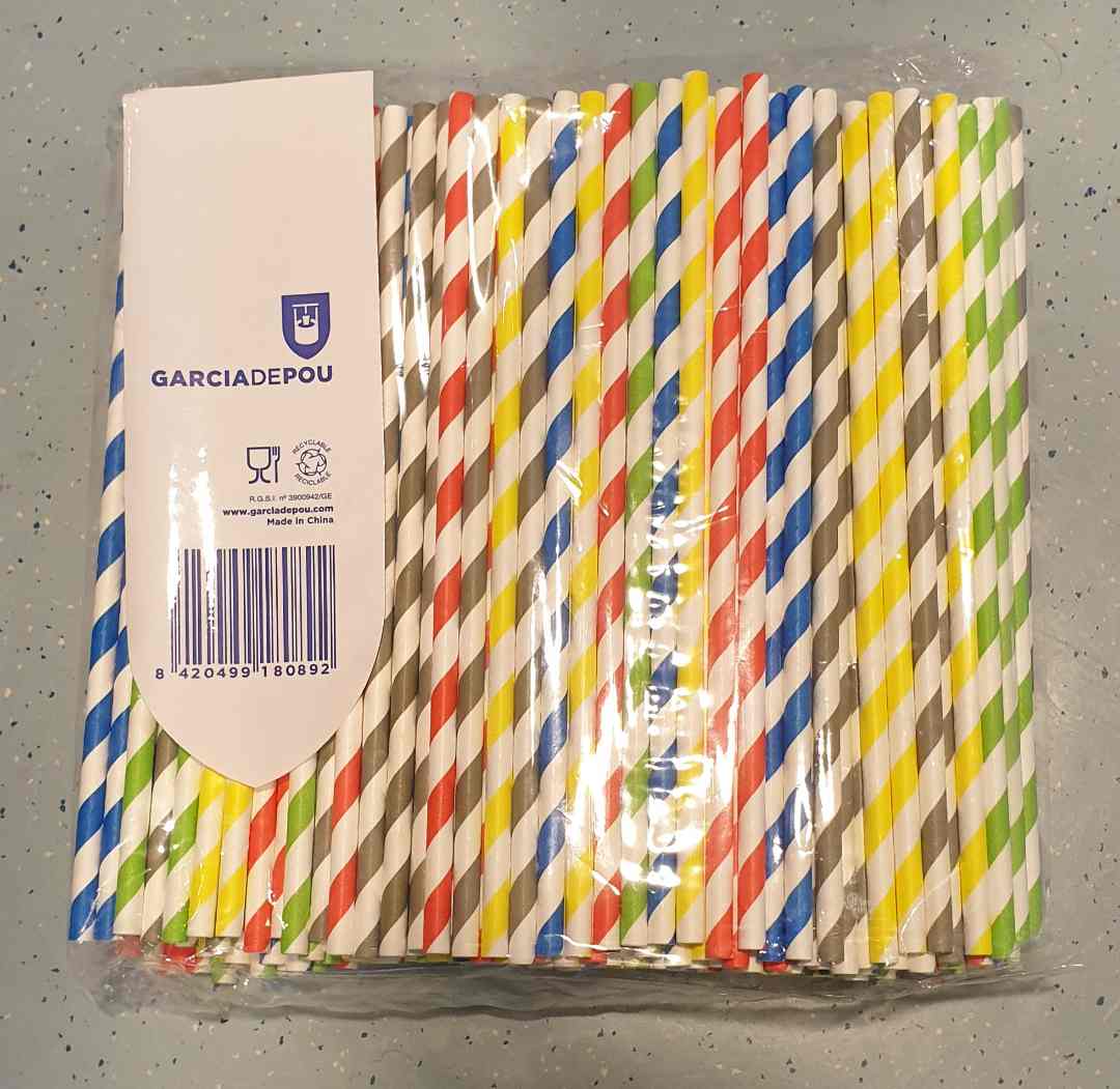 Paille carton couleurs assorties Garcia de Pou : photo du produit rappelé le 01/10/2021