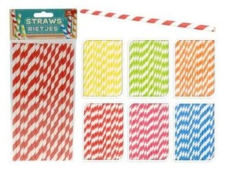 Pailles a boire, motif rayures, papier Straws Rietjes : photo du produit rappelé le 29/07/2022