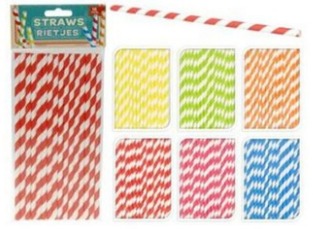 Pailles rayées papier 16 pièces Straws Rietjes : photo du produit rappelé le 21/07/2022
