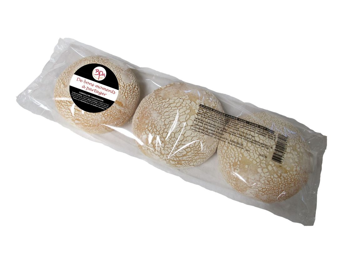 Pain burger farine 100g BPA : photo du produit rappelé le 25/11/2024