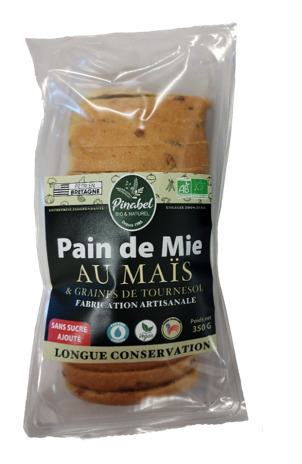 Pain de mie au maïs et graines de tournesol Pinabel : photo du produit rappelé le 15/10/2024
