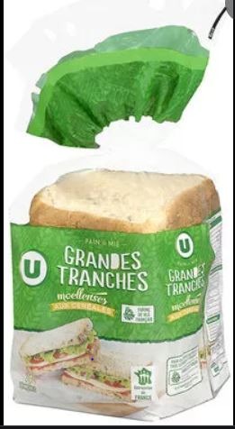 Pain de mie aux cereales U : photo du produit rappelé le 29/11/2021