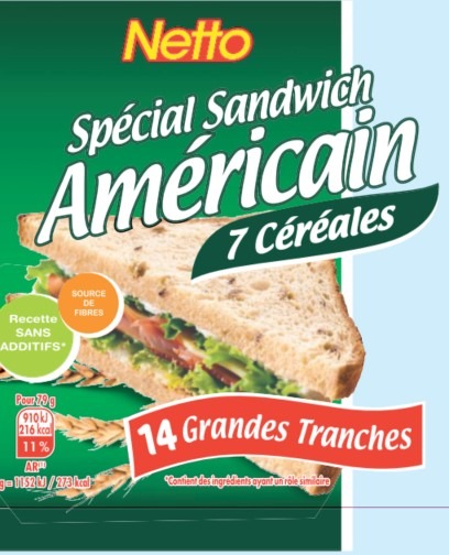 Pain de mie Netto : photo 3 sur 4 du produit rappelé le 24/08/2021