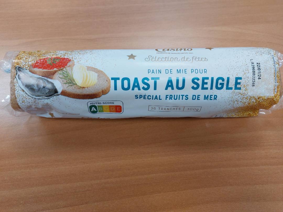 Pain de mie pour toast au seigle 300g Casino : photo du produit rappelé le 16/01/2024