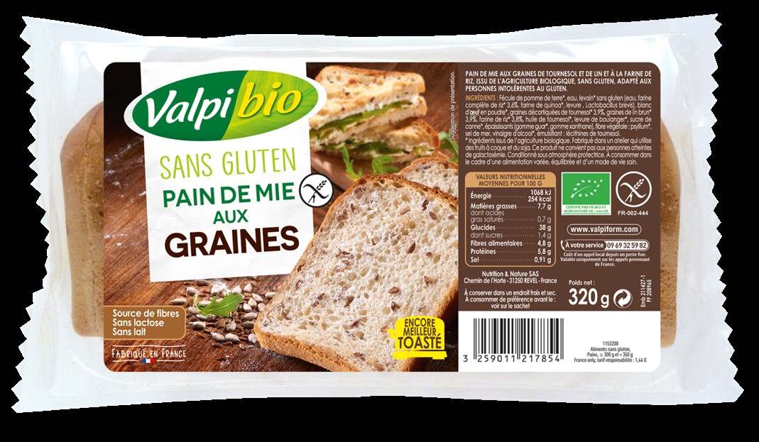 Pain de mie Valpibio : photo 2 sur 2 du produit rappelé le 22/06/2021