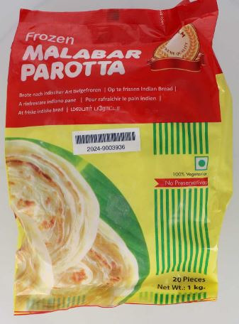 Pain indien frozen malabar parotta Annam : photo du produit rappelé le 25/10/2024