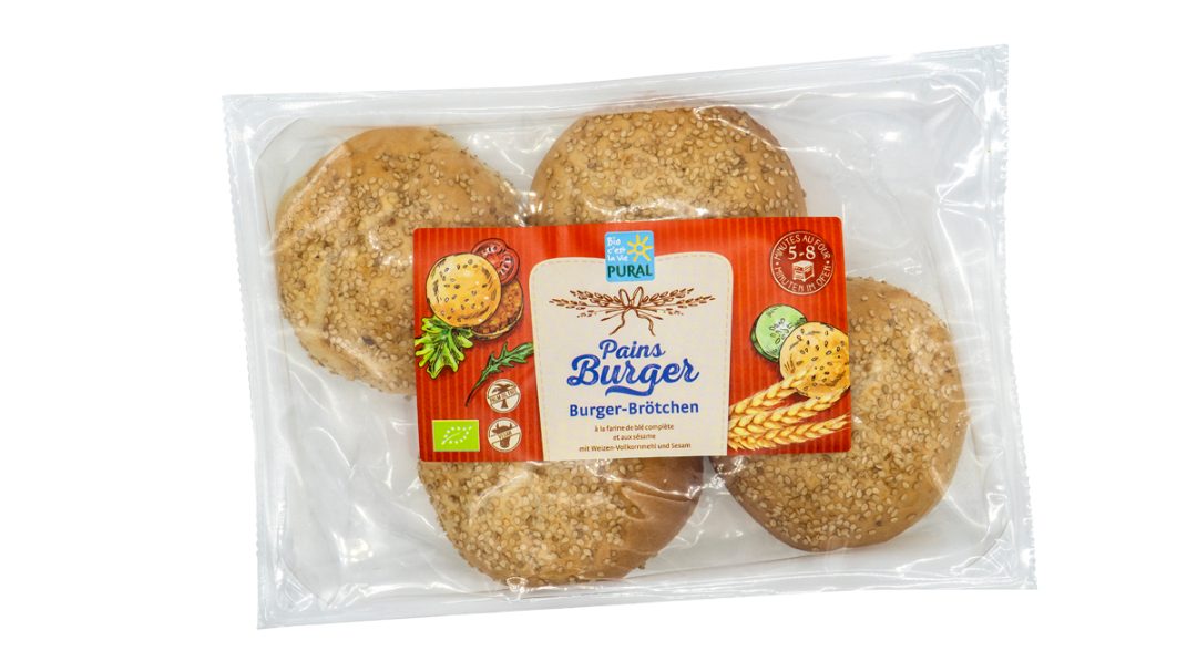Pains burger au sésame 4 x 60 g Pural : photo du produit rappelé le 02/03/2023