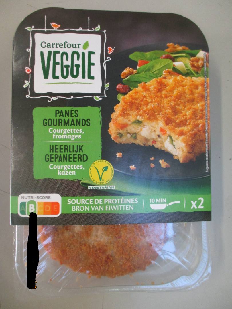 Panes gourmands courgettes, fromage Carrefour Veggie : photo du produit rappelé le 10/11/2021