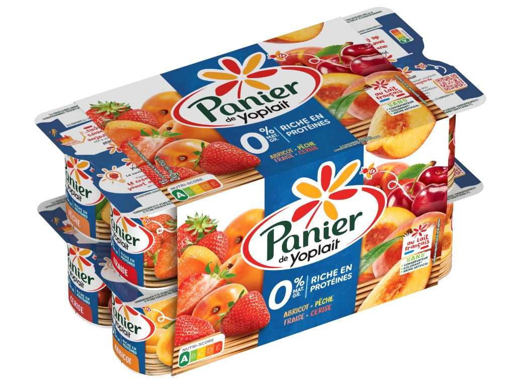 Panier de yoplait 0% (fruits rouges, fruits jaunes, panachés) : photo du produit rappelé le 29/03/2024