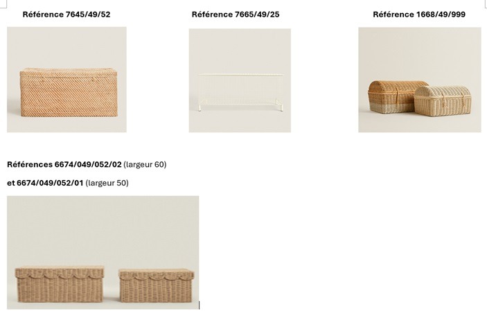Panier Zara Home : photo du produit rappelé le 06/12/2024