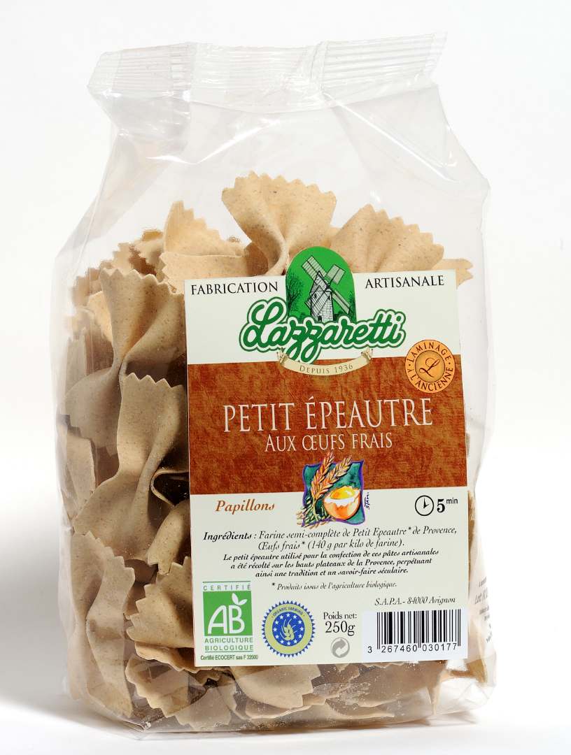 Papillon petit épeautre bio Lazzaretti : photo du produit rappelé le 11/09/2025