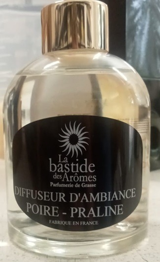 Parfum d'ambiance poire praline /vaporisateur La Bastide des Arômes : photo du produit rappelé le 21/06/2024