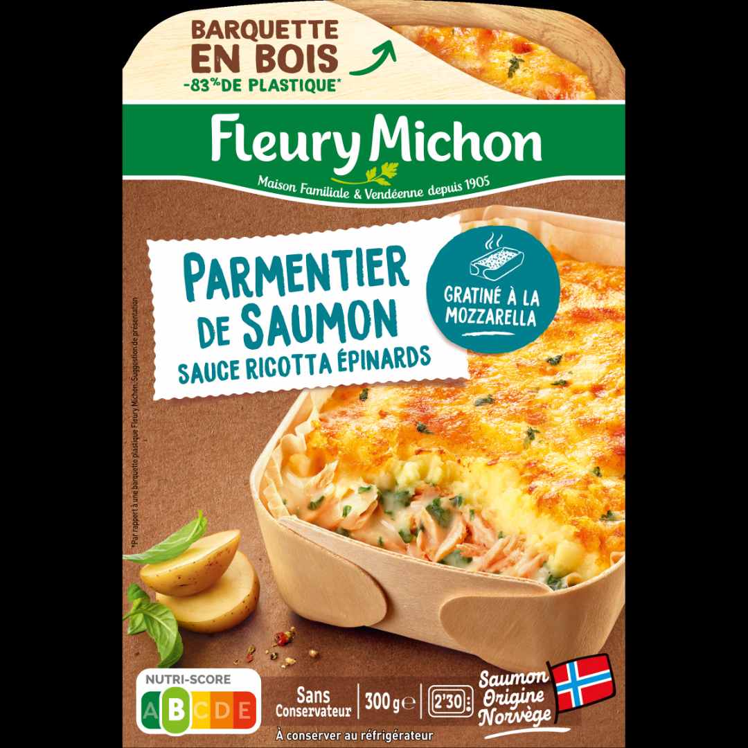 Parmentier de saumon sauce ricotta epinards Fleury Michon : photo du produit rappelé le 24/05/2023