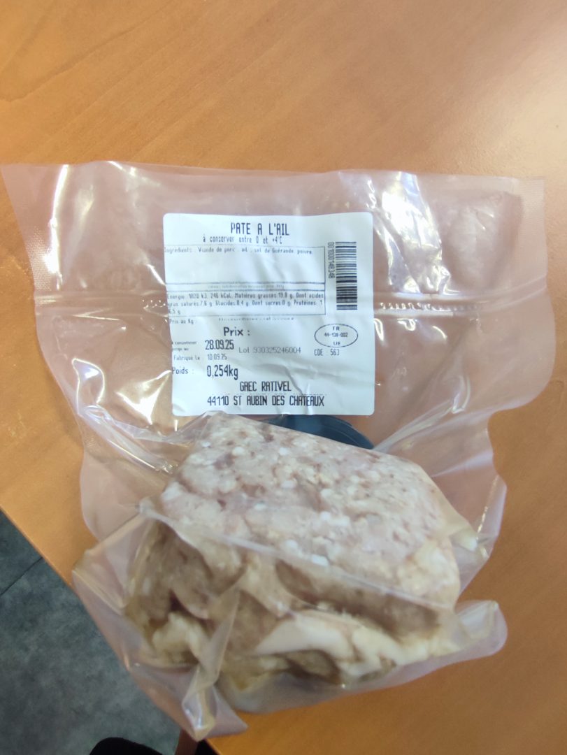 Paté à l'ail : photo du produit rappelé le 19/09/2025