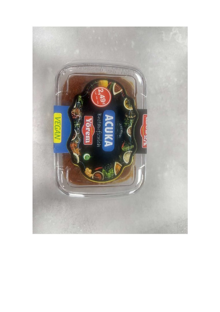 Pâte à tartiner acuka 200 g Yörem : photo du produit rappelé le 20/04/2026