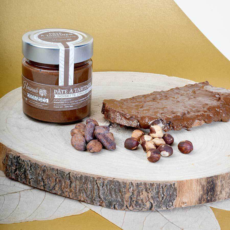 Pâte à tartiner noisette croustillante Hasnaâ Chocolats Grands Crus : photo du produit rappelé le 10/03/2025