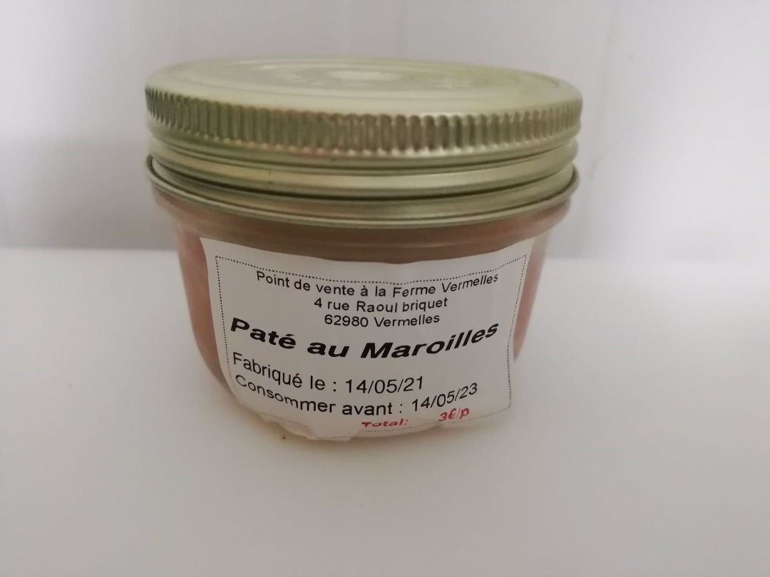 Pâté au maroilles : photo du produit rappelé le 03/06/2021