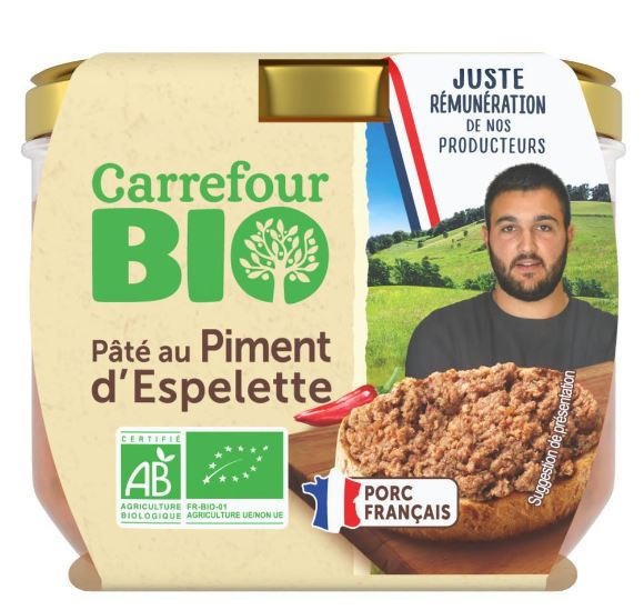 Pate au piment d’espelette Carrefour BIO : photo du produit rappelé le 28/09/2023