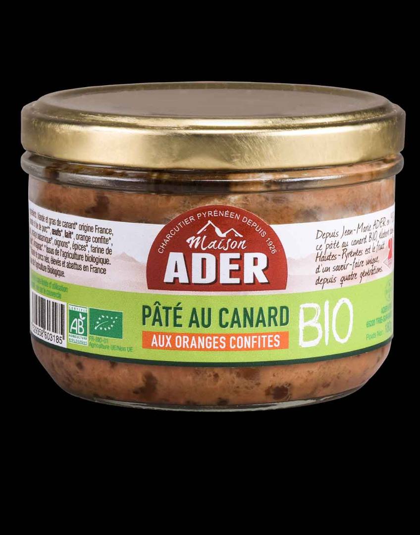 Pâté canard à l'orange bio Ader : photo du produit rappelé le 20/11/2025