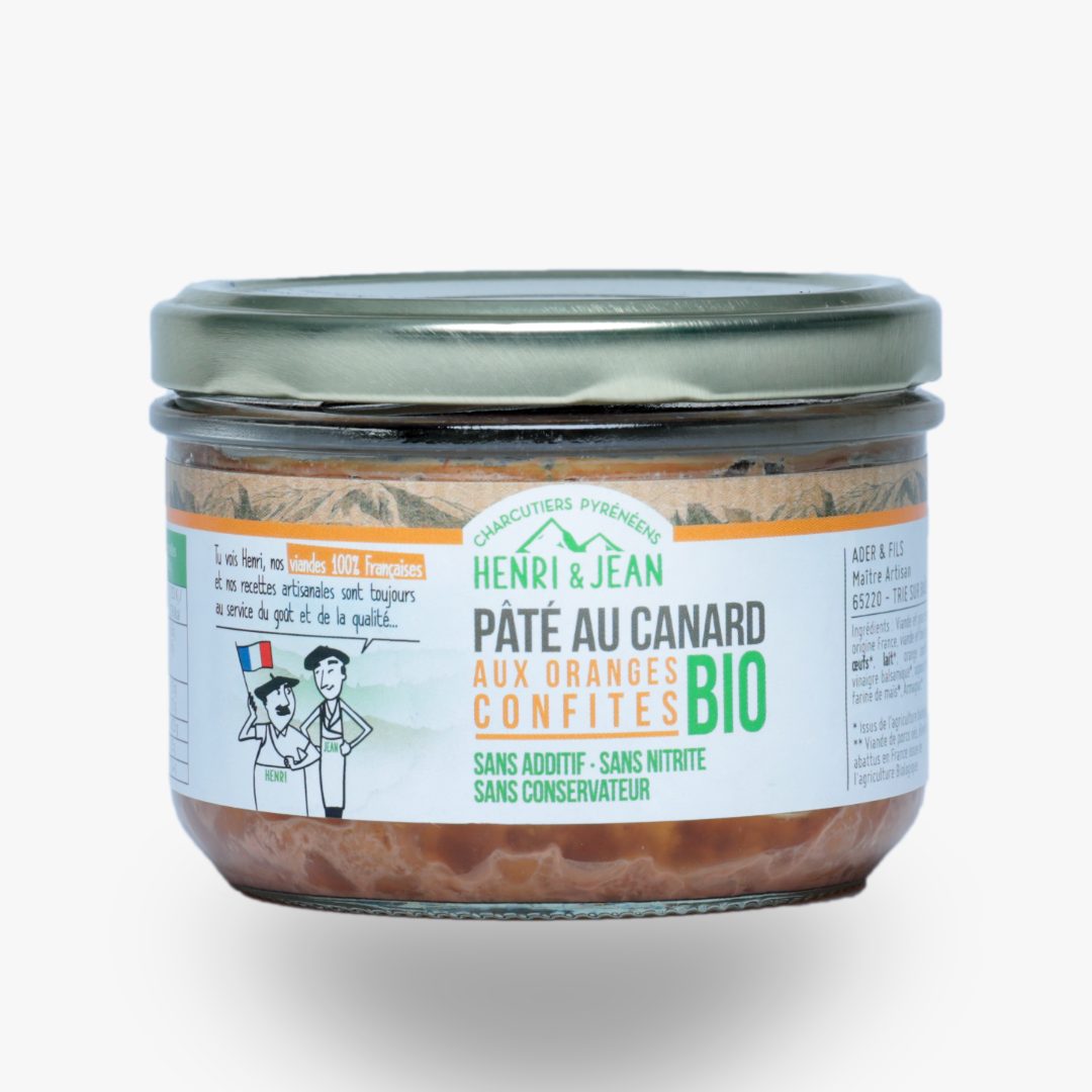 Pâté canard à l'orange bio Henri et Jean : photo du produit rappelé le 20/11/2025