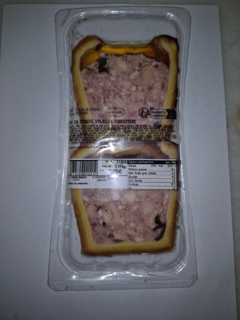 Pate croute de volaille forestier Despi le Charcutier : photo 2 sur 2 du produit rappelé le 08/03/2025