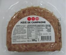 Pâté de campagne 300g tous les jours : photo du produit rappelé le 23/01/2024