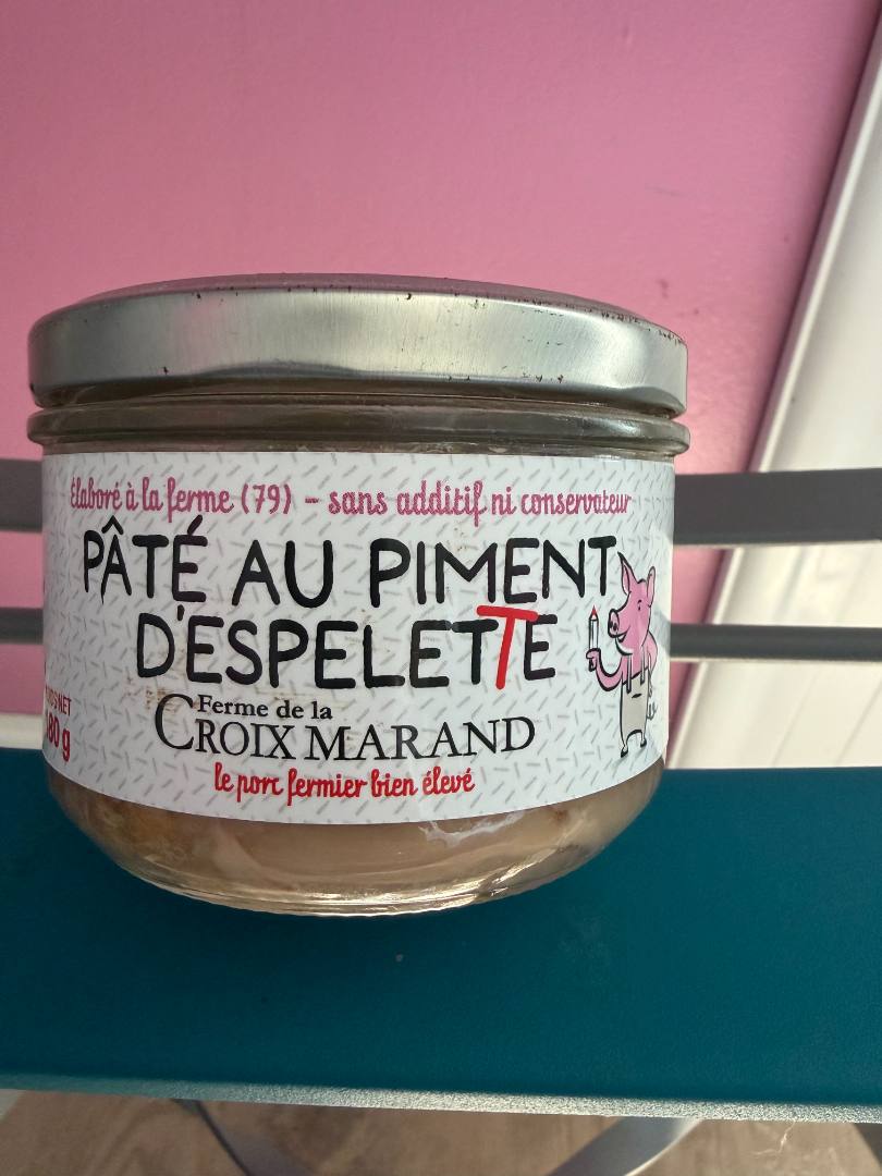 Pate de campagne au piment espelette Ferme de la Croix Marand : photo du produit rappelé le 01/04/2026