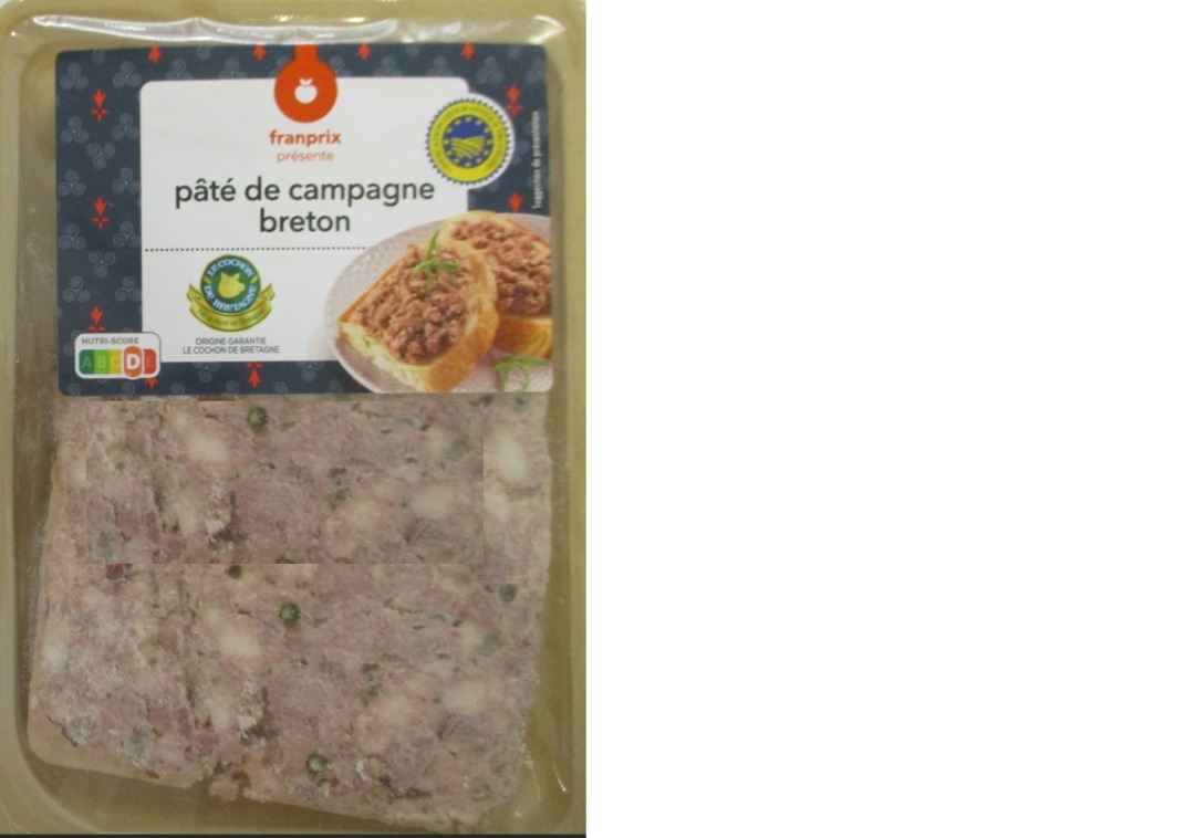 Pate de campagne breton 160g Franprix : photo du produit rappelé le 09/12/2024