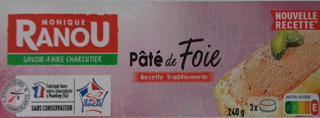 Pâté de foie Monique Ranou : photo du produit rappelé le 28/07/2023