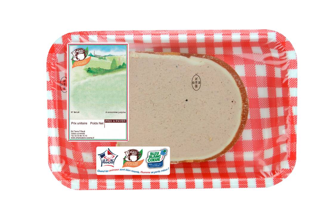 Pate de foie tranche s/at Charcuterie Cosme : photo du produit rappelé le 12/07/2024