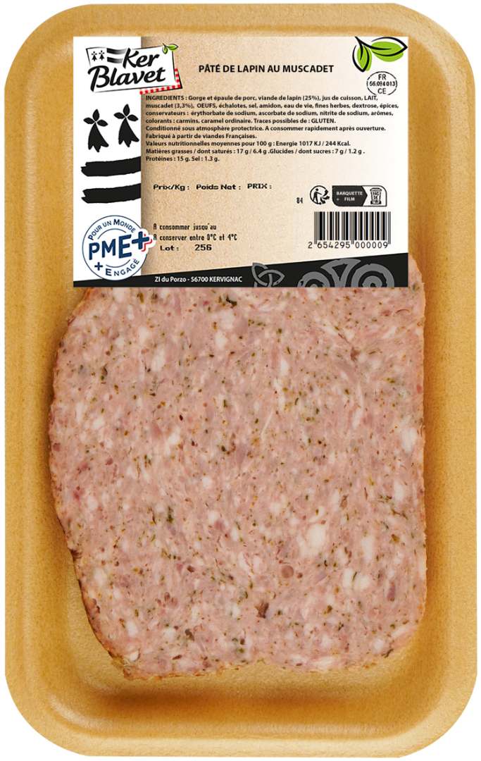 Pâté de lapin au muscadet Ker Blavet : photo du produit rappelé le 09/10/2026