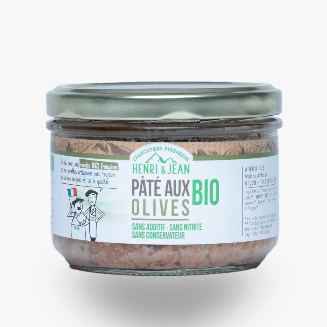Pâté de porc aux olives bio Henri et Jean : photo du produit rappelé le 05/11/2025