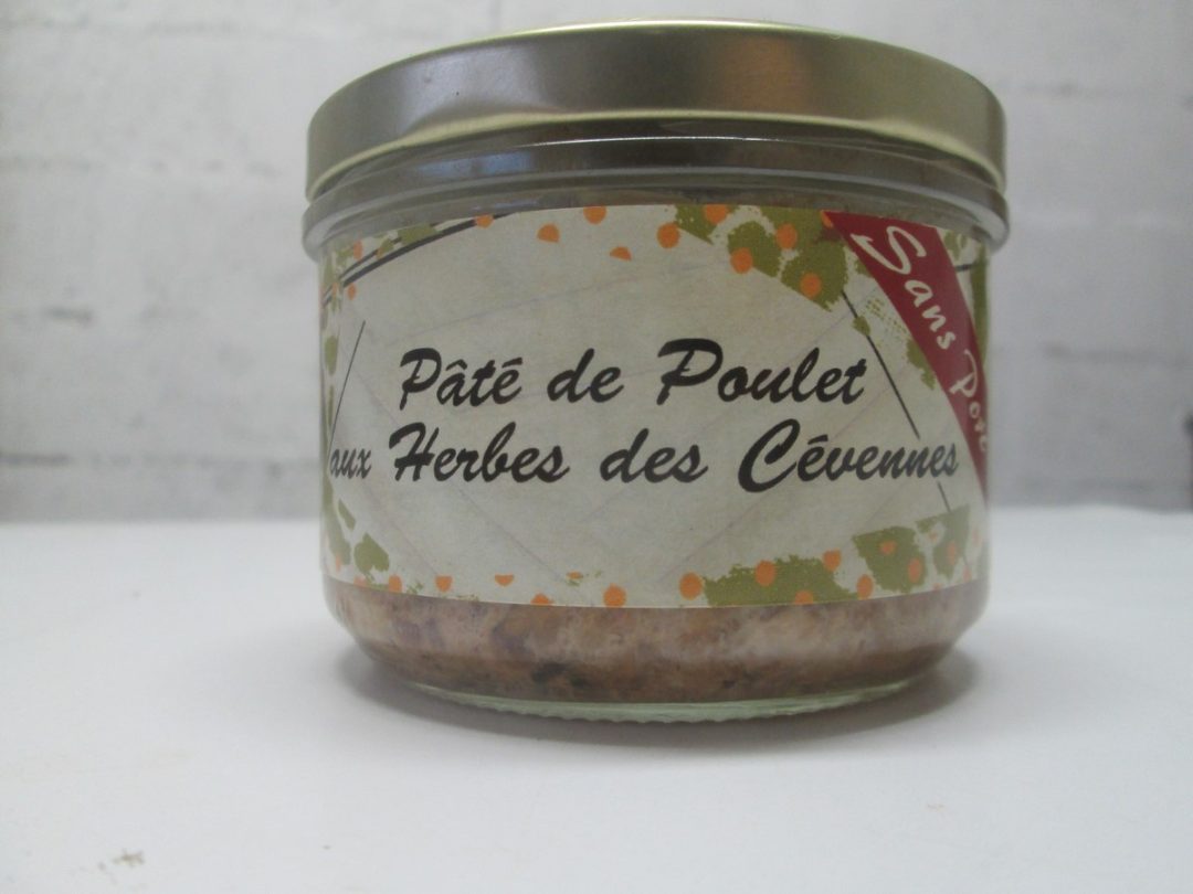 Pâté de poulet aux herbes des cévennes, pâté de poulet aux piments, pâté : photo du produit rappelé le 20/10/2022