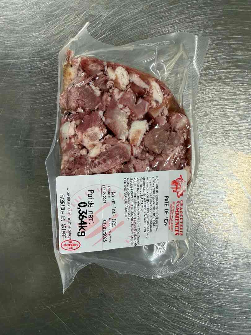 Pate de tete Charcuterie Commenges : photo du produit rappelé le 17/12/2025